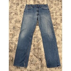 Vintage 90s Levis 505 Blue Jeans Men's 38x34 ORANGE TAB USA Made